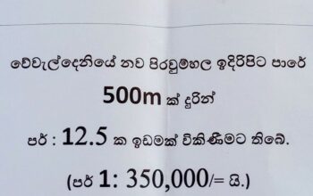 Land for sale in Weweldeniya Kandy road