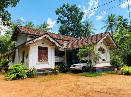 well-cultivated land with Walawwa-style house for sale in Nittambuwa